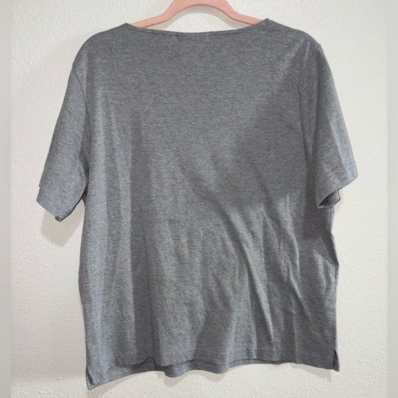 Quacker Factory Gray Top with Pearl Accents - Picture 4 of 7